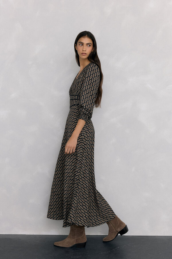 Pedro del Hierro Vestido midi estampado Gris