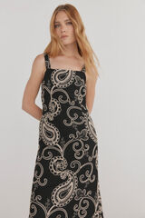 Pedro del Hierro Vestido bordado recto Negro