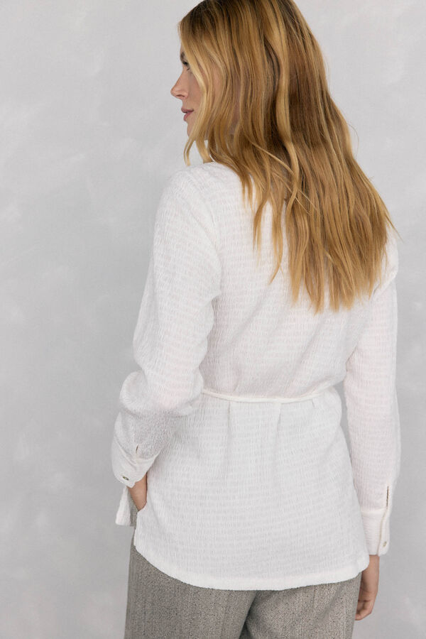 Pedro del Hierro Camisa com gola texturizada Branco