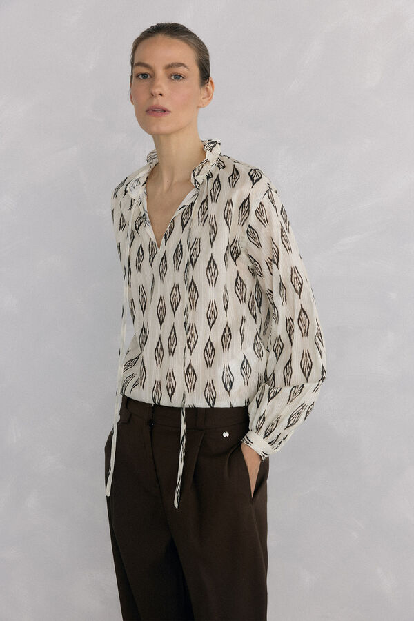 Pedro del Hierro Blusa estampada Marfil