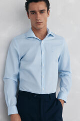 Pedro del Hierro Camisa aos quadrados non iron + antimanchas Azul