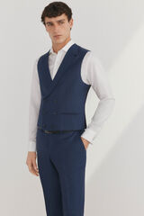 Pedro del Hierro Chaleco cruzado cuadros Azul