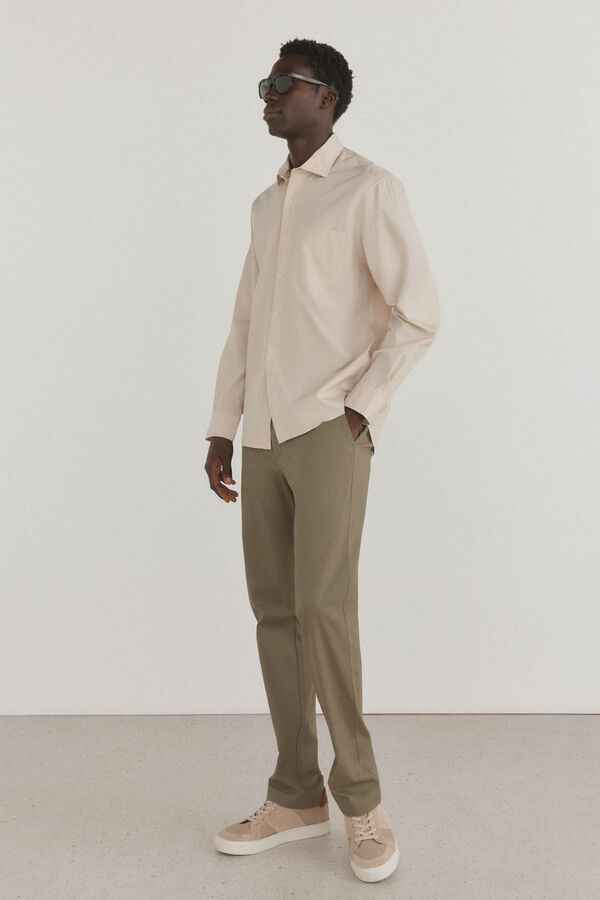 Pedro del Hierro Camisa de popelina lisa Beige