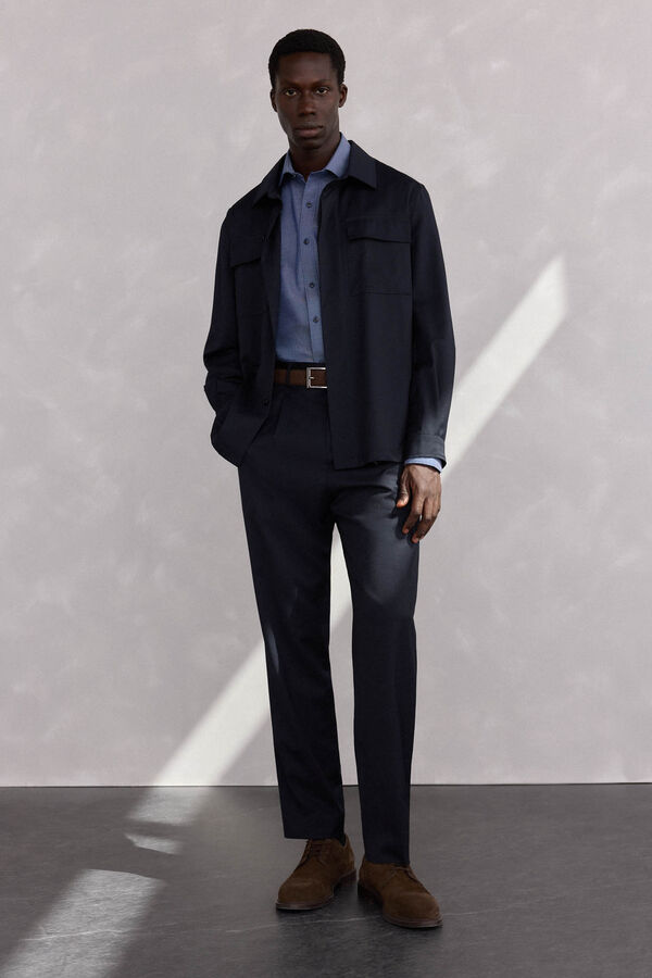 Pedro del Hierro Sobrecamisa de terno de l&atilde; Azul