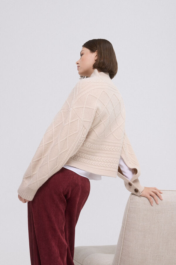 TFP by Tamara Falcó Jersey oversize ochos y rombos Marrón