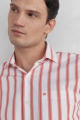Pedro del Hierro Camisa riscas popelina Vermelho