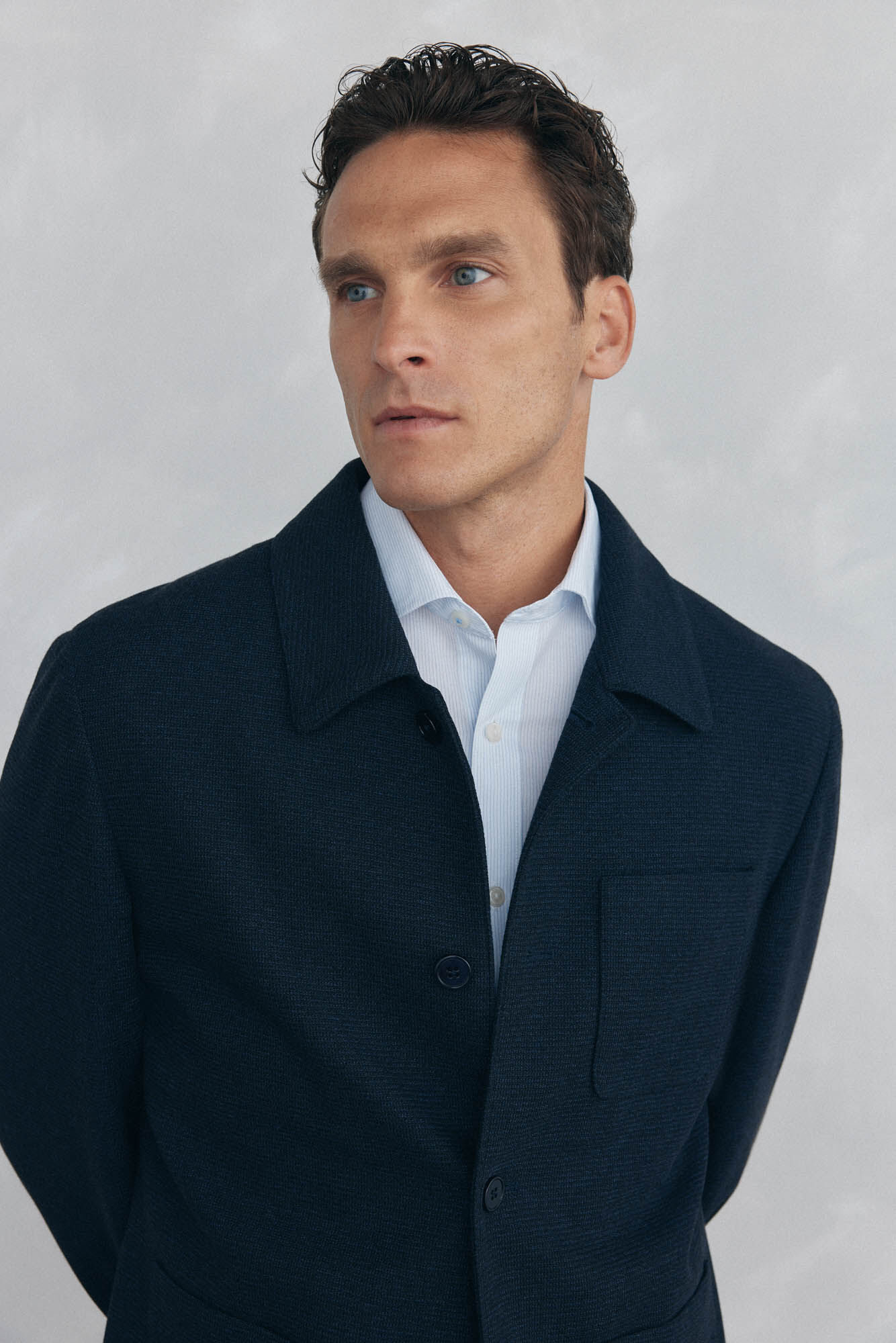 Pedro del Hierro Sobrecamisa azul marinho