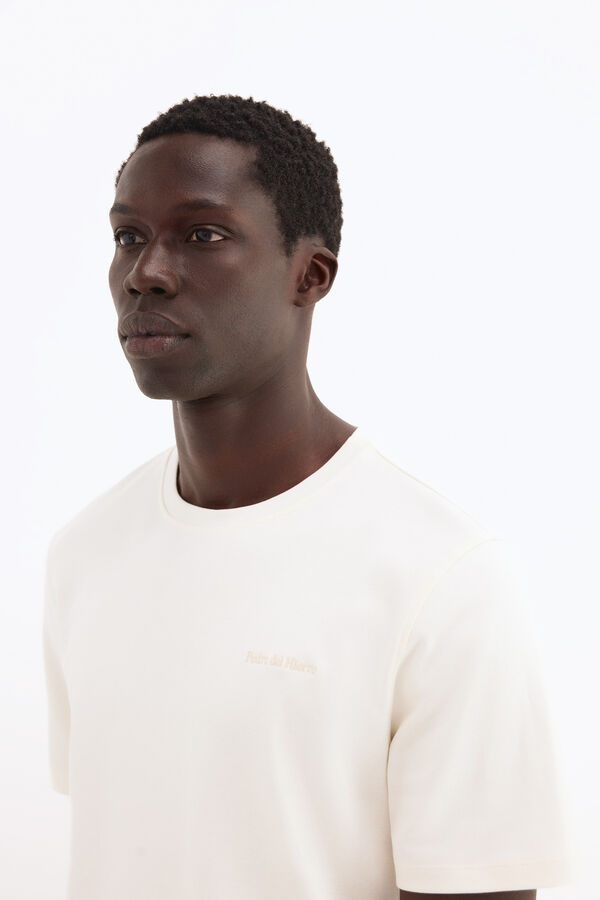 Pedro del Hierro T-shirt de manga curta em algod&atilde;o espanhol Branco