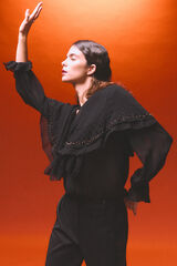Pedro del Hierro Blusa capa bordada Preto