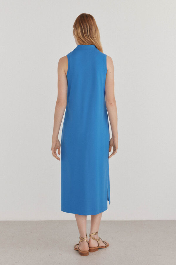 Pedro del Hierro Vestido polo largo sin mangas Turquesa