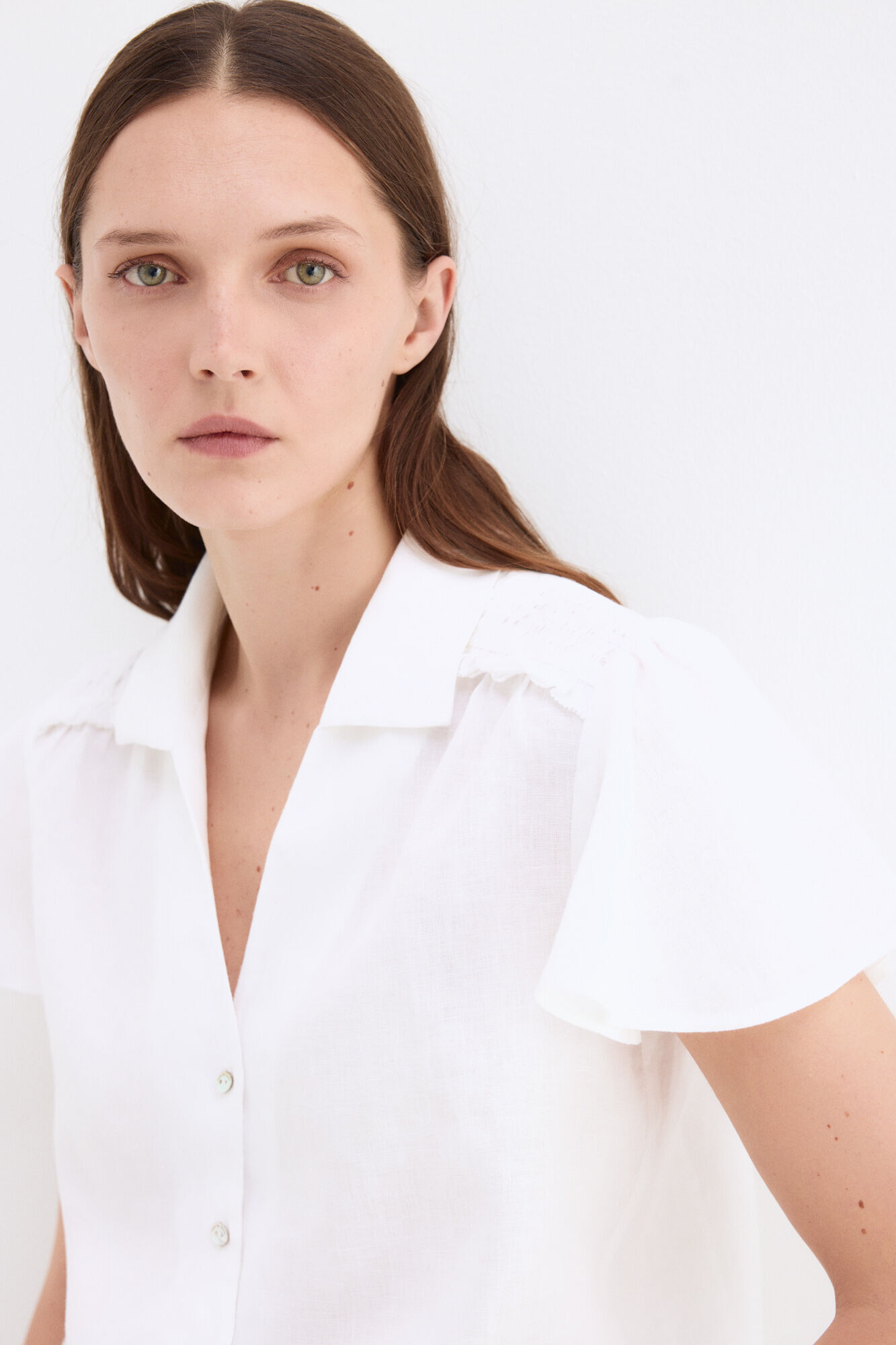 Pedro del Hierro Blusa em linho de manga curta