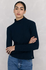 Pedro del Hierro Camiseta cuello alto arrugada Azul