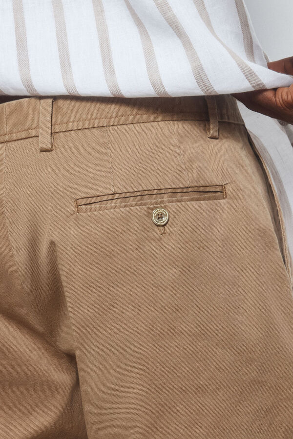Pedro del Hierro Cal&ccedil;as bermuda chino premium flex  Marrom