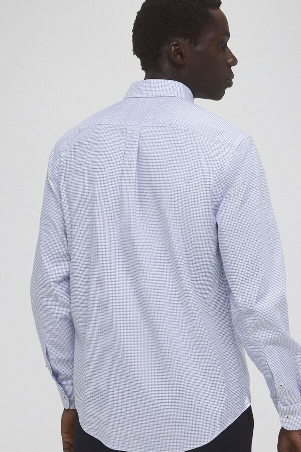 Pedro del Hierro Camisa non iron oxford cuadros Azul