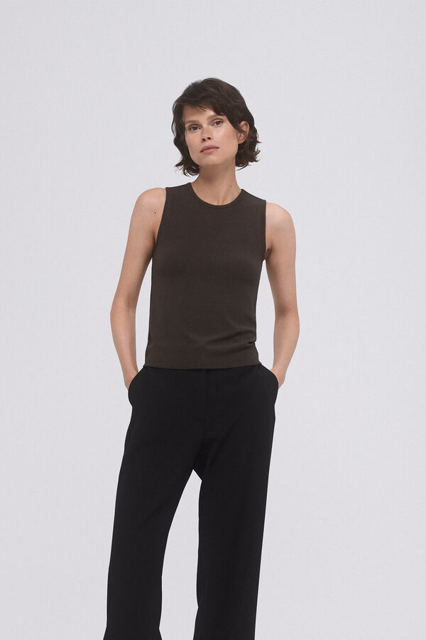 Pedro del Hierro Camiseta basica sin mangas canal&eacute; Verde