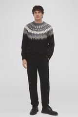 Pedro del Hierro Su&eacute;ter de l&atilde; de Natal com gola redonda Preto