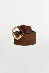 Pedro del Hierro Cinto largo de pele com fivela oval Marrom