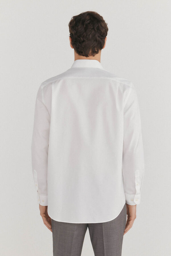 Pedro del Hierro Camisa social lisa que n&atilde;o pode ser passada a ferro + resistente a manchas Branco