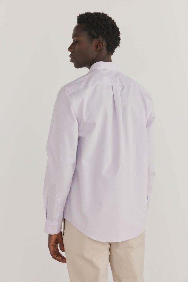 Pedro del Hierro Camisa lisa sem ferro + anti-manchas P&uacute;rpura