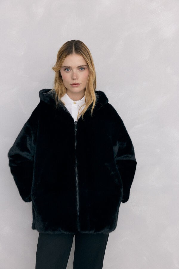 Pedro del Hierro Parka de pele revers&iacute;vel Preto