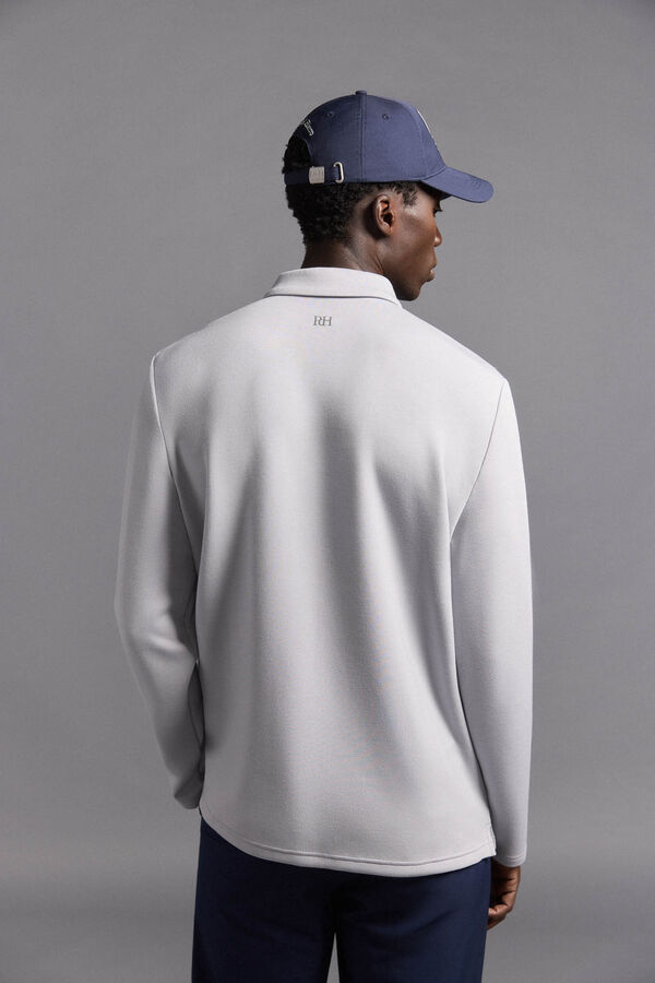 Pedro del Hierro Camisa polo de golfe de manga comprida liso Cizento