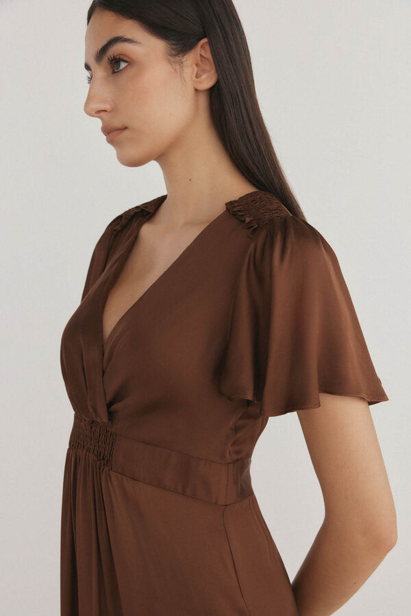 Pedro del Hierro Vestido sat&eacute;n Marr&oacute;n