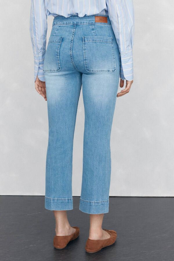 Pedro del Hierro Cal&ccedil;a jeans cropped Stovepipe Azul