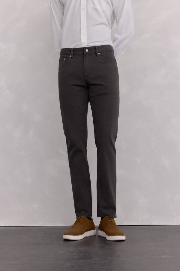 Pedro del Hierro Pantal&oacute;n 5 bolsillos color slim fit Gris
