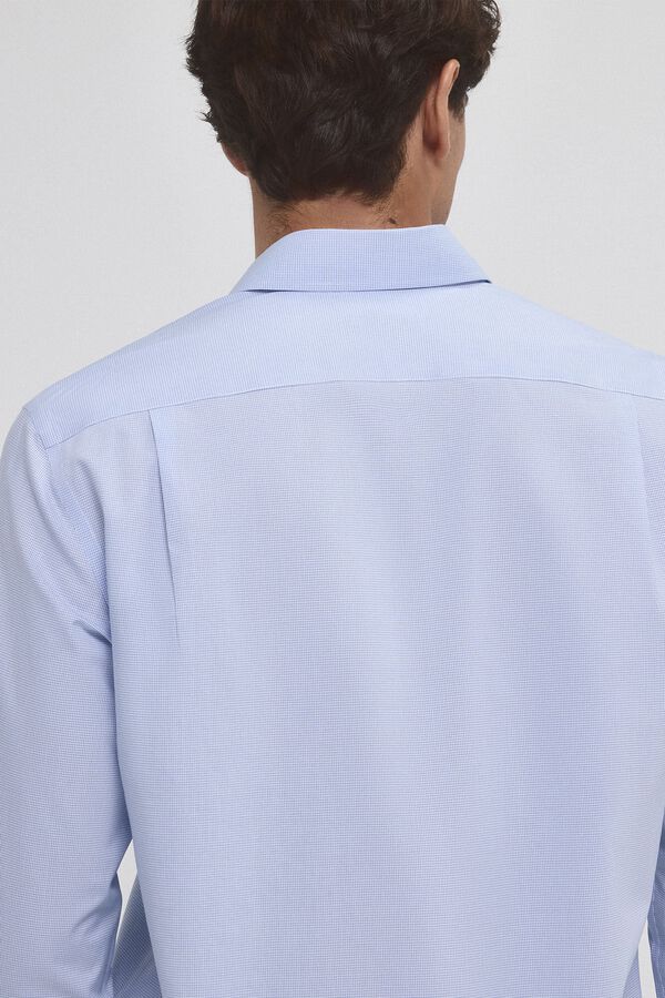 Pedro del Hierro Camisa aos quadrados non iron + antimanchas Azul