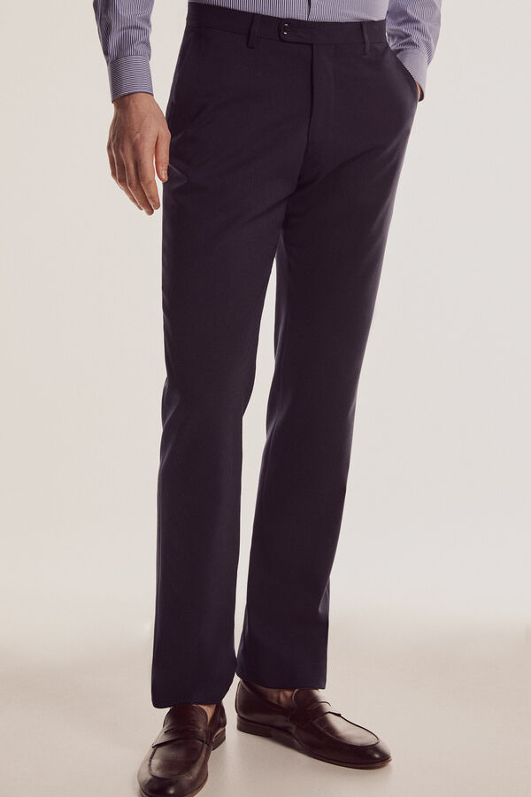 Pedro del Hierro Pantal&oacute;n liso bi stretch Azul