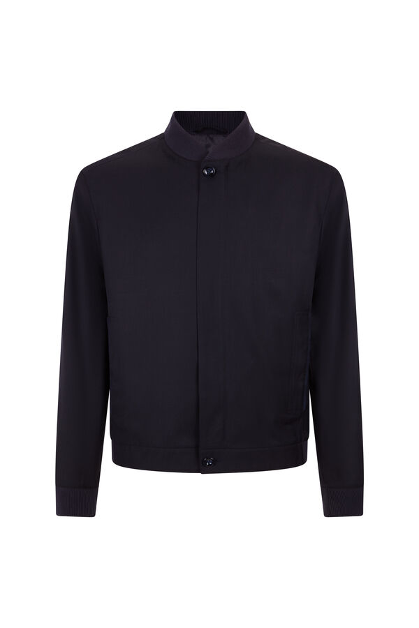 Pedro del Hierro Cazadora bomber de lana Azul