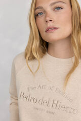 Pedro del Hierro Sweatshirt logo bordado Ecru