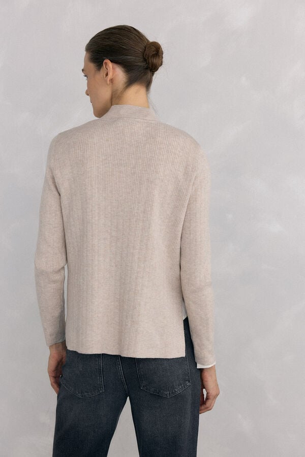 Pedro del Hierro Jersey efecto plisado canal&eacute; Crudo