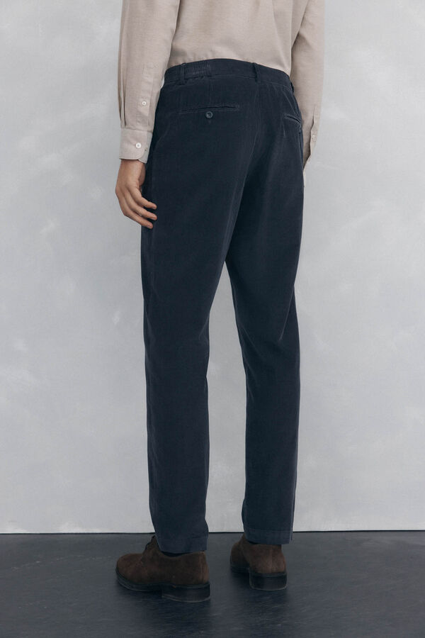 Pedro del Hierro Cal&ccedil;a cal&ccedil;as chino de veludo veludo leve e regular fit Cizento
