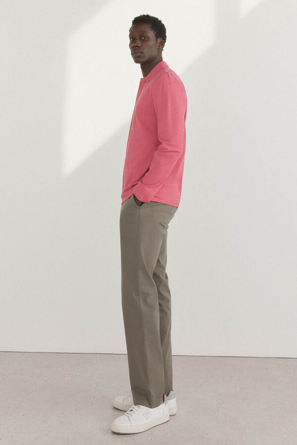 Pedro del Hierro Polo piqu&eacute; manga comprida  Bordeaux