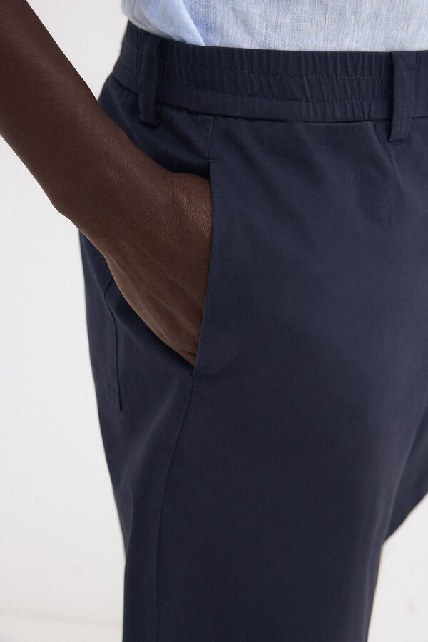 Pedro del Hierro Bermuda leve com el&aacute;sticos Azul