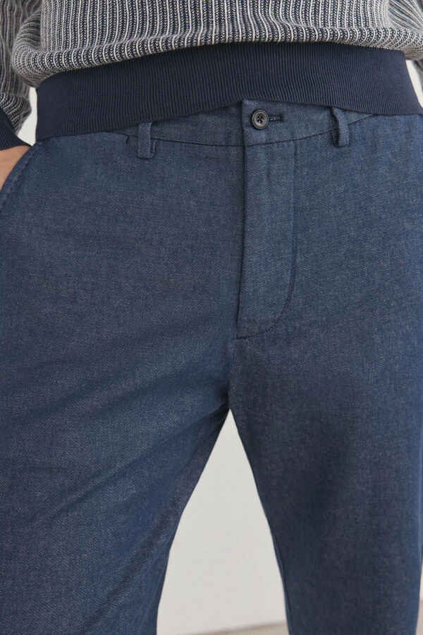 Pedro del Hierro Pantal&oacute;n chino vaquero regular fit Azul