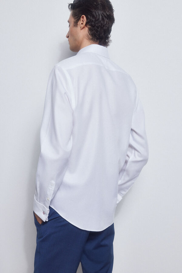 Pedro del Hierro camisa g&eacute;meos lisa non iron + antimanchas Branco