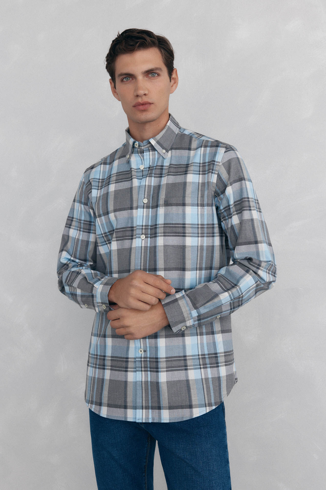 Pedro del Hierro Camisa twill cuadros