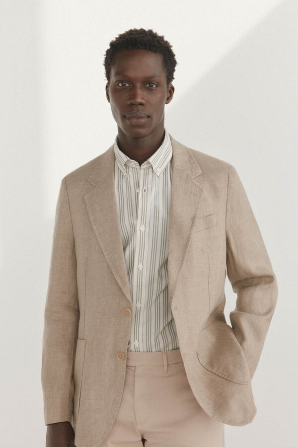 Pedro del Hierro Blazer de linho Beige