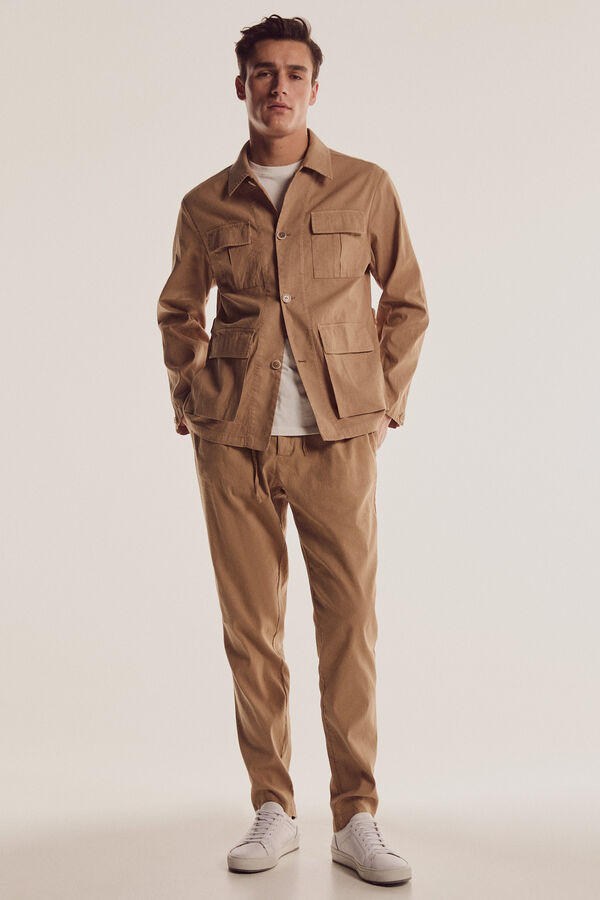 Pedro del Hierro Cal&ccedil;as com cord&otilde;es Beige