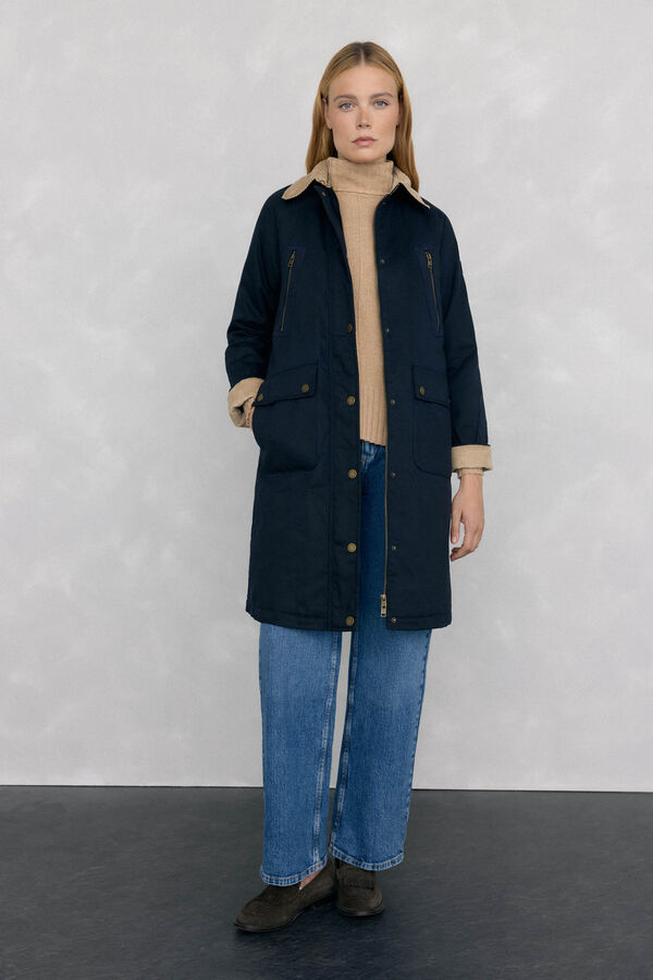 Pedro del Hierro Parka larga encerada Azul