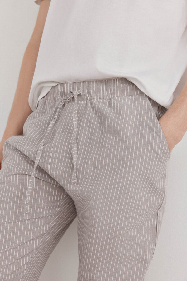 Pedro del Hierro Set de pijama punto y tela Blanco