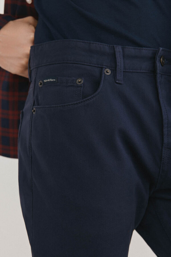 Pedro del Hierro Pantal&oacute;n 5 bolsillos color premium flex slim fit Azul