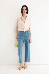 Pedro del Hierro Jeans cano reto cropped Azul