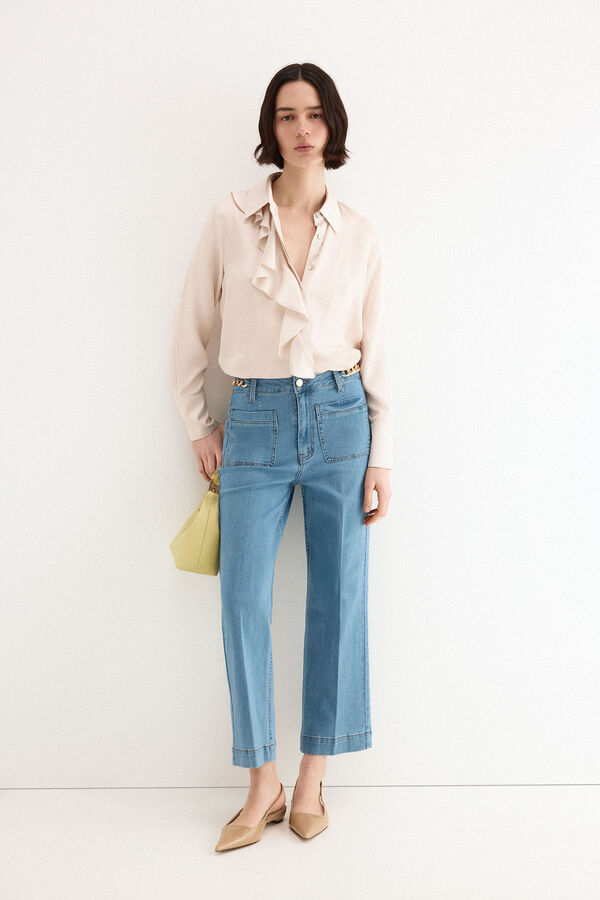 Pedro del Hierro Jeans cano reto cropped Azul