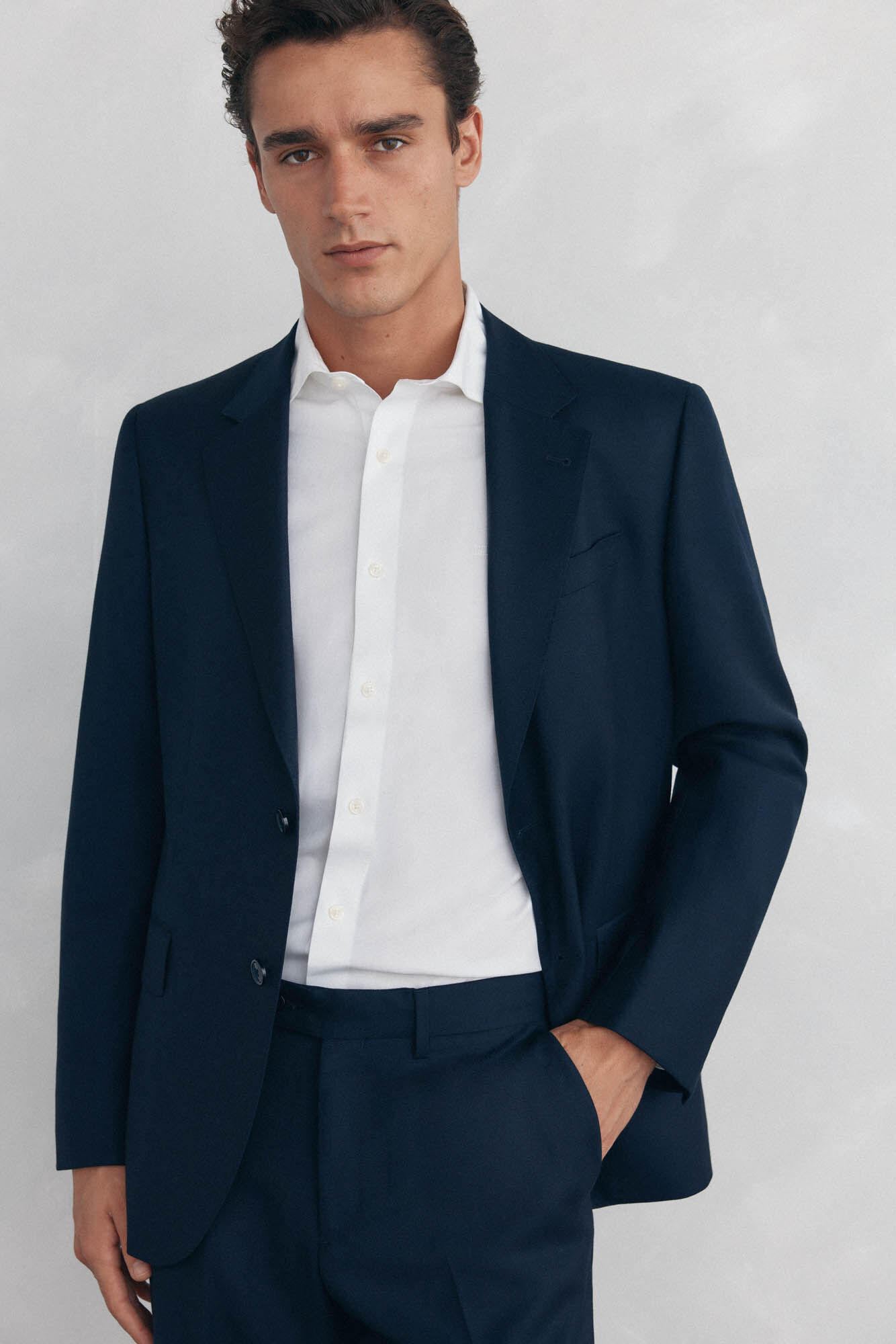 Pedro del Hierro Camisa social lisa, slim fit, resistente a manchas e n&atilde;o engomada