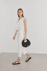 Pedro del Hierro T-shirt combinada bordada Branco