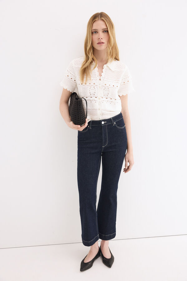 Pedro del Hierro Jeans push up flare cropped Azul