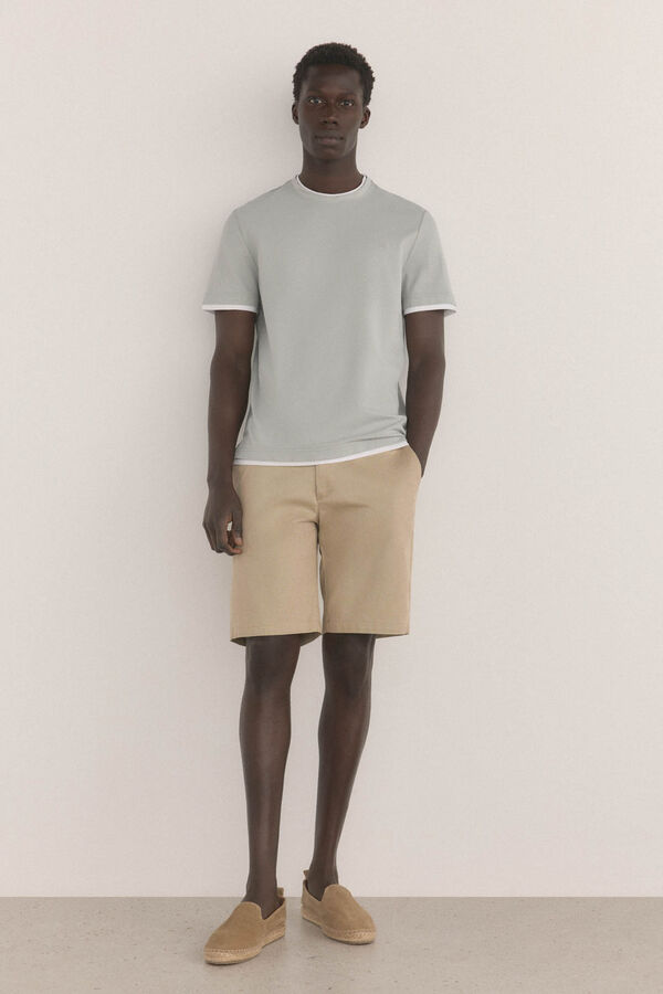 Pedro del Hierro Shorts cal&ccedil;as chino com estampa regular Beige